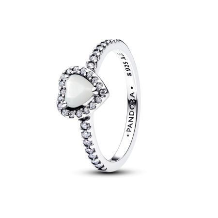 Anello Cuore in Rilievo Madreperla