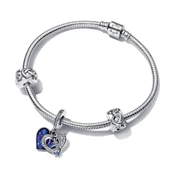 Idea Regalo Set Bracciale Cuore Stella Cadente