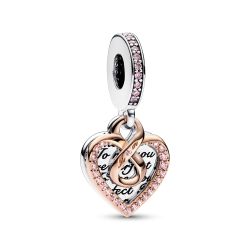 Charm Pendente Cuore Infinito con Scritte