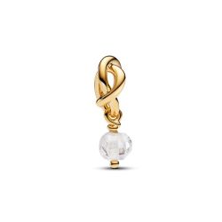 Charm Pendente Cerchio Eterno Bianco Aprile