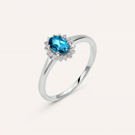Anello Stroili Solitario Kate Amélie Oro Bianco 9K Topazio 1413267