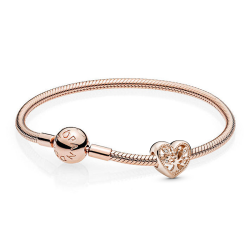 Idea Regalo Set Bracciale Cuore in Fiore