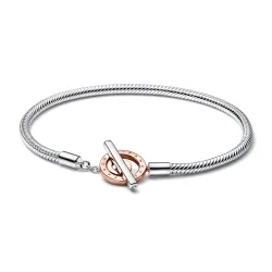 Bracciale Pandora Signature con Maglia Snake e Barretta a T