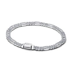 Bracciale Catena Maglia Cubana Pavé con Ovali