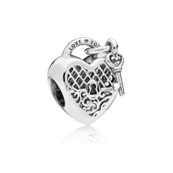 Charm con Lucchetto e Cuore Promessa d’Amore