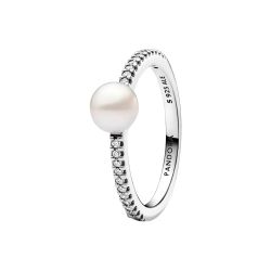 Anello Perla d’Acqua Dolce Coltivata e Pavé