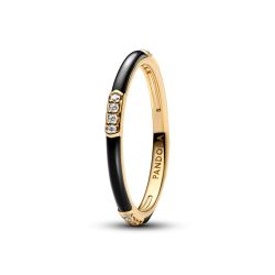 Anello Smalto Nero e Pietre Pandora ME