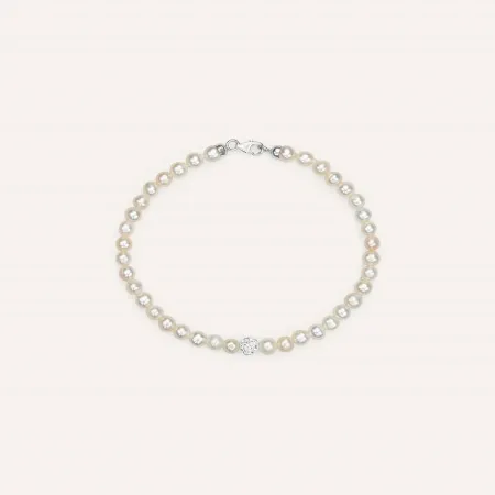 Bracciale Stroili Gabrielle Oro Bianco 9K Perla e Cristallo 1413454