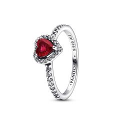 Anello Cuore Rosso e Pavé