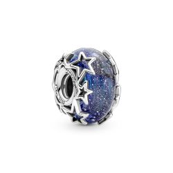 Charm Vetro di Murano Blu con Stelle