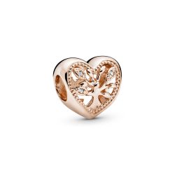 Charm Cuore in Fiore Rose