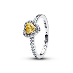 Anello Cuore in Rilievo Giallo