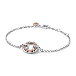 Bracciale Cerchio Bicolore con Logo e Pavé