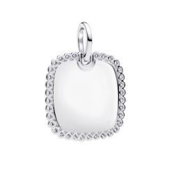 Charm Pendente Medaglia Quadrata Luminosa da Incidere