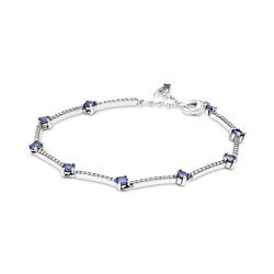 Bracciale Barre Scintillanti Blu con Pavé