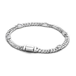 Bracciale Catena Maglia Cubana con Cuori