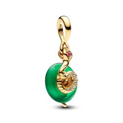 Charm Pendente Serpente Vetro di Murano Verde