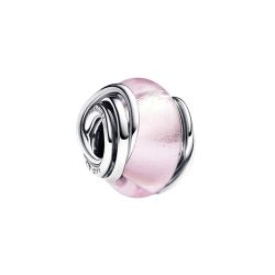 Charm Vetro di Murano Rosa e Cerchi