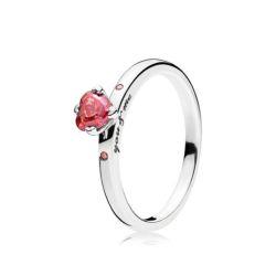 Anello con Cuore Rosso Scintillante