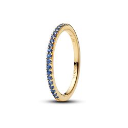 Anello Pavè Fascia Sottile Blu