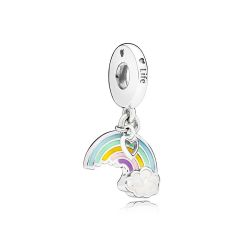 Charm Pendente Arcobaleno e Nuvole