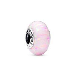 Charm Vetro di Murano Opale Glitter Rosa