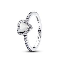 Anello Cuore in Rilievo Madreperla