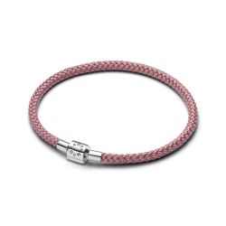 Bracciale in Corda Rosa con Chiusura a Barile Piccola