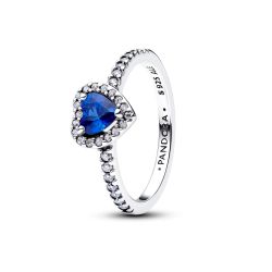 Anello Cuore in Rilievo Blu