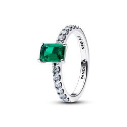 Anello Punto Luce Rettangolare Verde