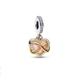 Charm Pendente a Cuore Infinito Rosa