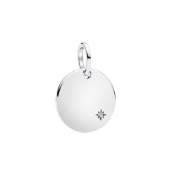 Charm Pendente Medaglia con Diamante da Incidere