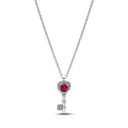 Collana Chiave con Cuore Rosso