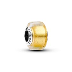 Charm Mini Vetro di Murano Foglia d’Oro