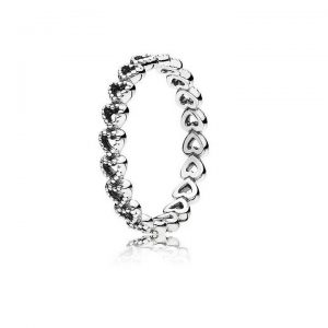 Charm Fiore Decorato Openwork » Anello Fascia di Cuori