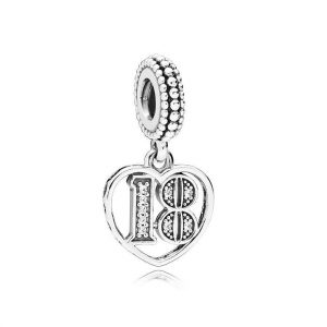 Charm Fiore Decorato Openwork » Charm Pendente 18' Compleanno