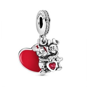 Disney, Charm Ih-Oh Winnie the Pooh » Disney, Charm Pendente Amore con Mickey Mouse e Minnie