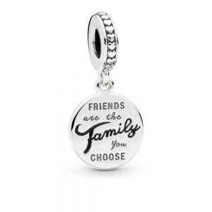 Charm Fiore Decorato Openwork » Charm Pendente gli Amici sono la Famiglia che Scegli