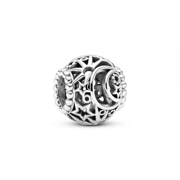 Tuscany Silver Collana con Pendente Disco Stella in cubic zirconia su