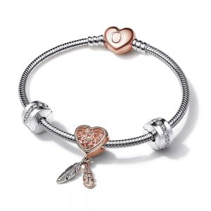 Charm Acchiappasogni con Piume e Cuore Openwork »