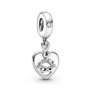 Charm Fiore Decorato Openwork » Charm Pendente a Cuore Amiche Per Sempre