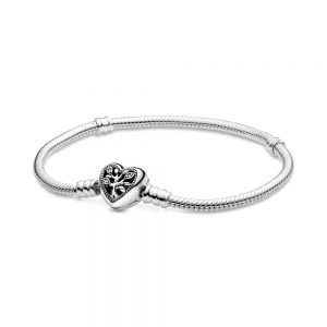 Bracciale Pandora Signature con Maglia Snake e Barretta a T »