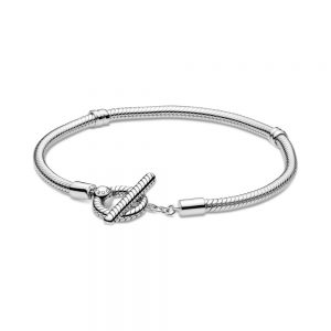 Bracciale Pandora Signature con Maglia Snake e Barretta a T »