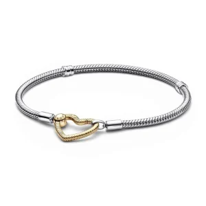 Bracciale Pandora Signature con Maglia Snake e Barretta a T »