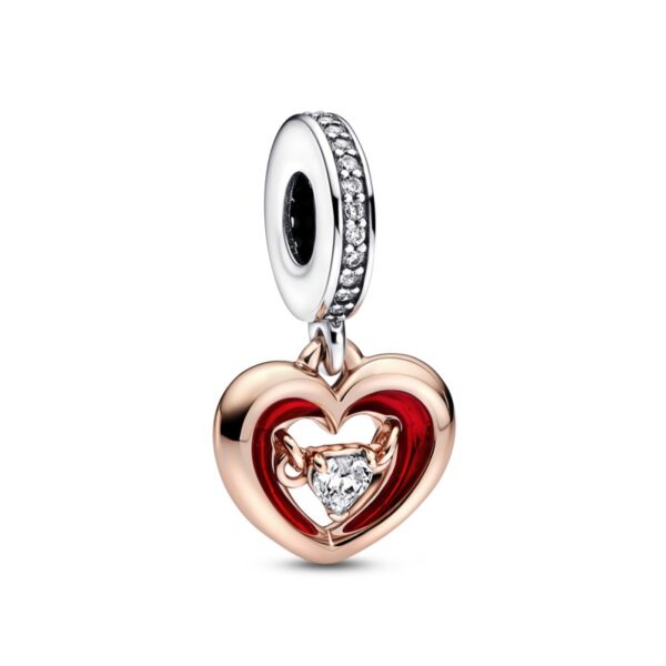 Charm Pendente Cuore Splendente con Pietra »