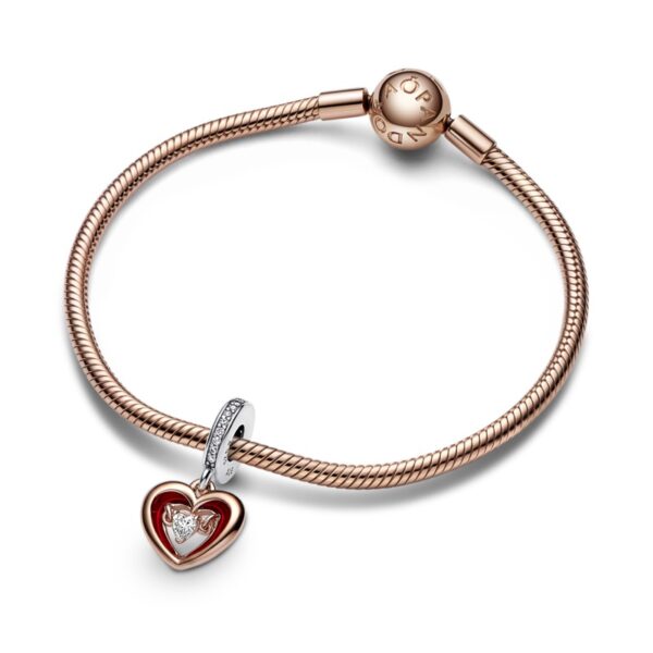 Charm Pendente Cuore Splendente con Pietra »