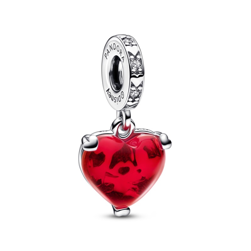 LOW_792522C01_RGB Charm Pendente Disney, Mickey e Minnie, Cuore in Vetro di Murano »