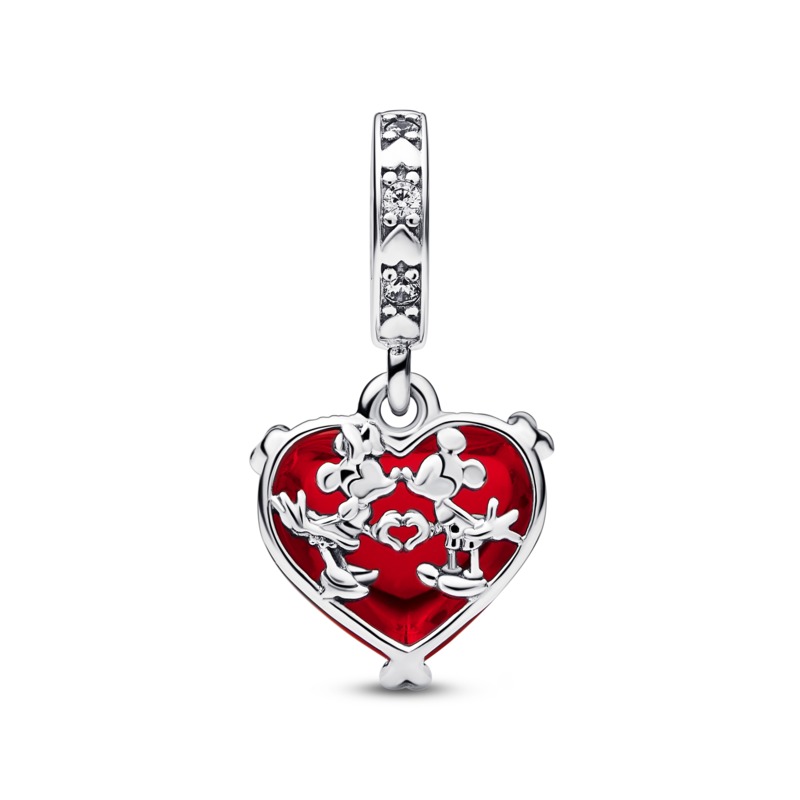 LOW_792522C01_V2_RGB Charm Pendente Disney, Mickey e Minnie, Cuore in Vetro di Murano »