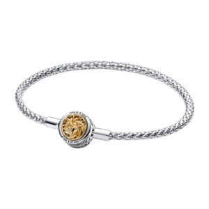 Bracciale Pandora Signature con Maglia Snake e Barretta a T »