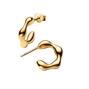 Orecchini Cerchi Aperti Linea Sinuosa con Perla d'Acqua Dolce Coltivata Pandora Essence »